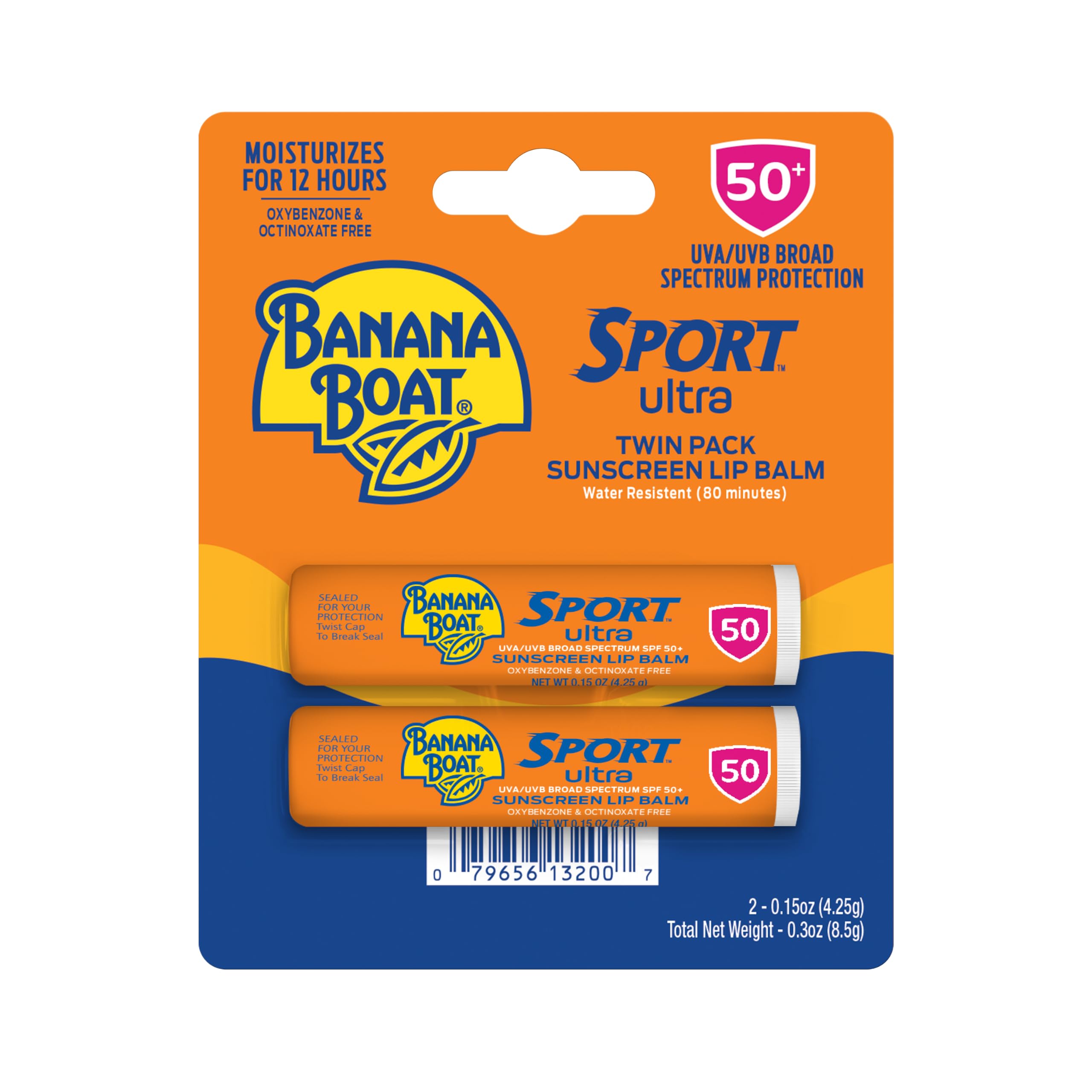 Banana Boat Protetor solar Sport Ultra Labial, FPS 50, pacote duplo