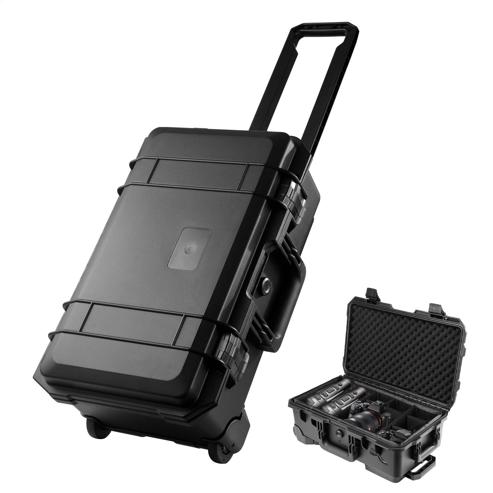 Custodia Fotocamera Con Ruote Valigia Trolley Impermeabile A Guscio Rigido | Valigia Fotocamera A Rotelle Borsa Viaggio Per Attrezzatura Fotografica Outdoor, Treppiede, , Obiettivi