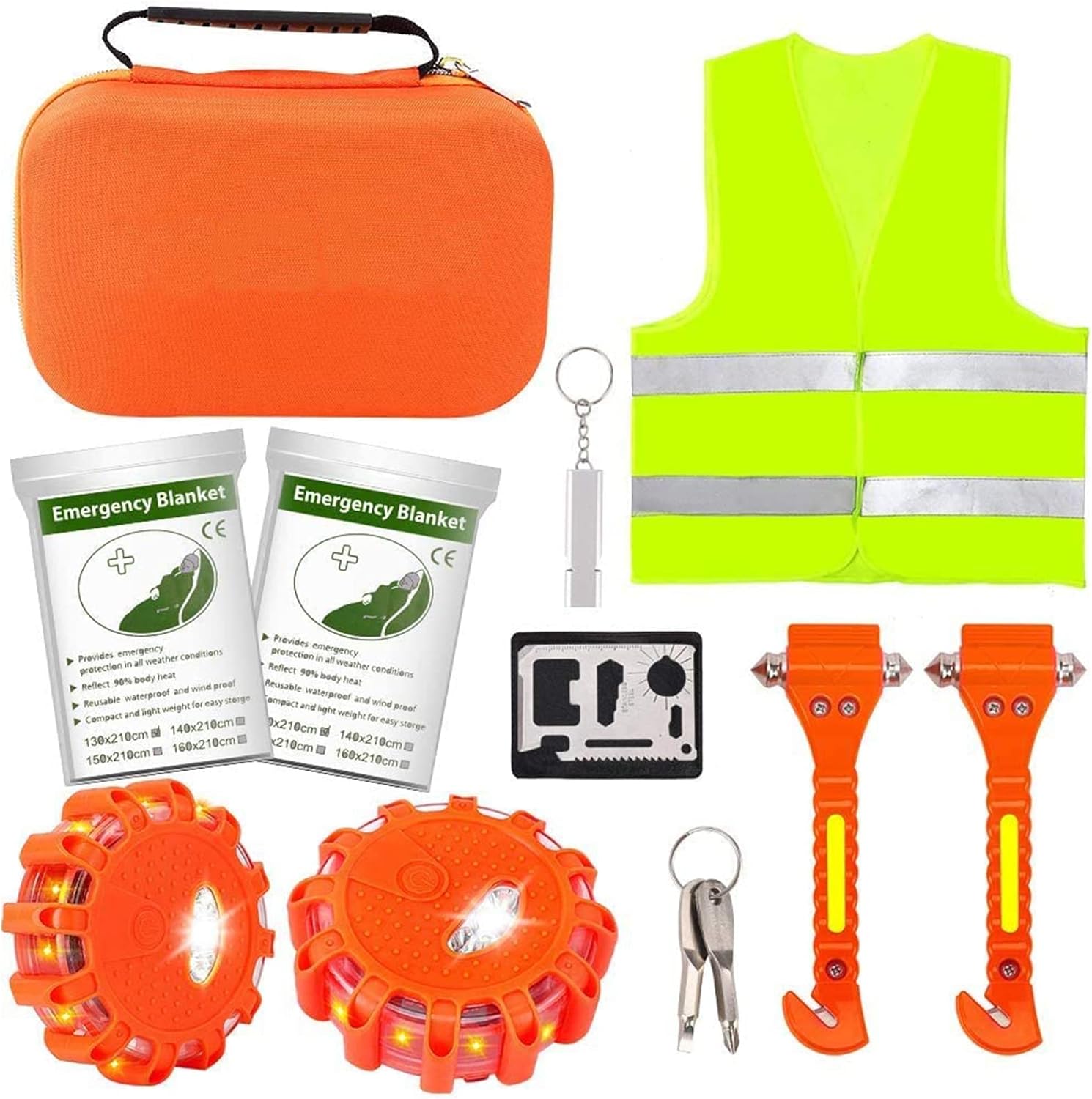 Nomiou Car Emergency Kit Set of LED Roadside Emergency