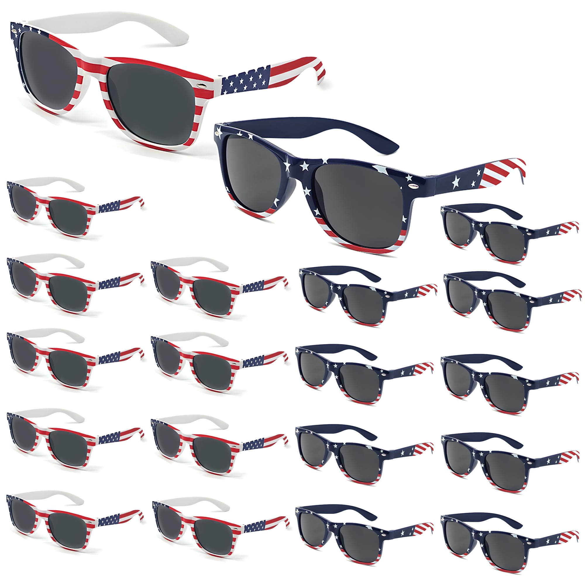 Occhiali da sole con bandiera americana, 4 luglio Accessori per le donne, USA Occhiali da sole patriottici Bulk per gli uomini