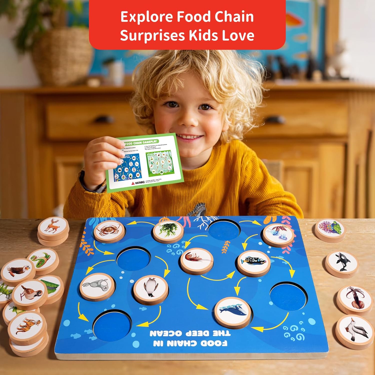 Wooden Peg Board Bead Game - Life Cycle Puzzle