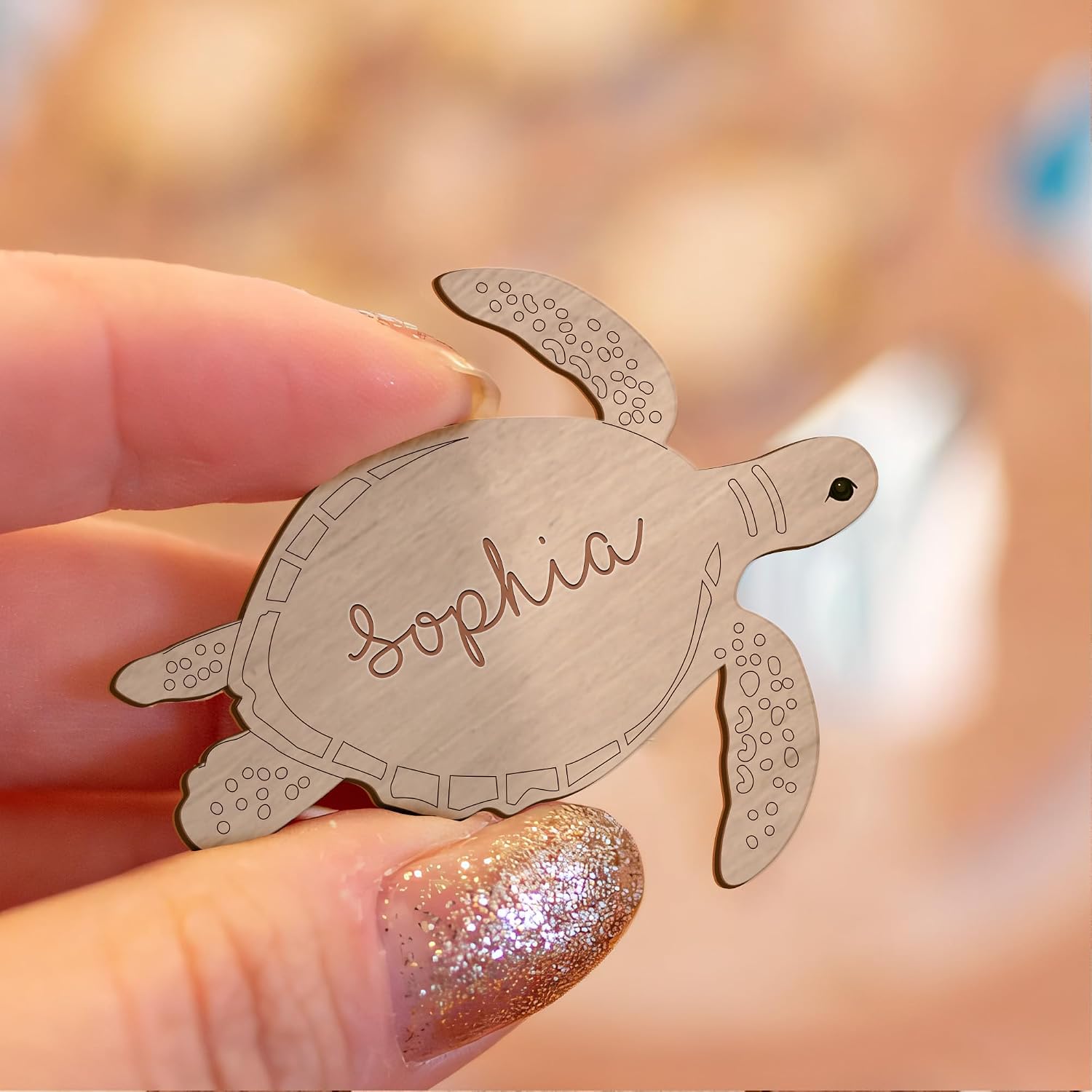 Gossby Personalized Plaque (6 Little Turtles) - Turtle Wood Sign, Appreciation Gift for Mom, Grandma, Mother's Day