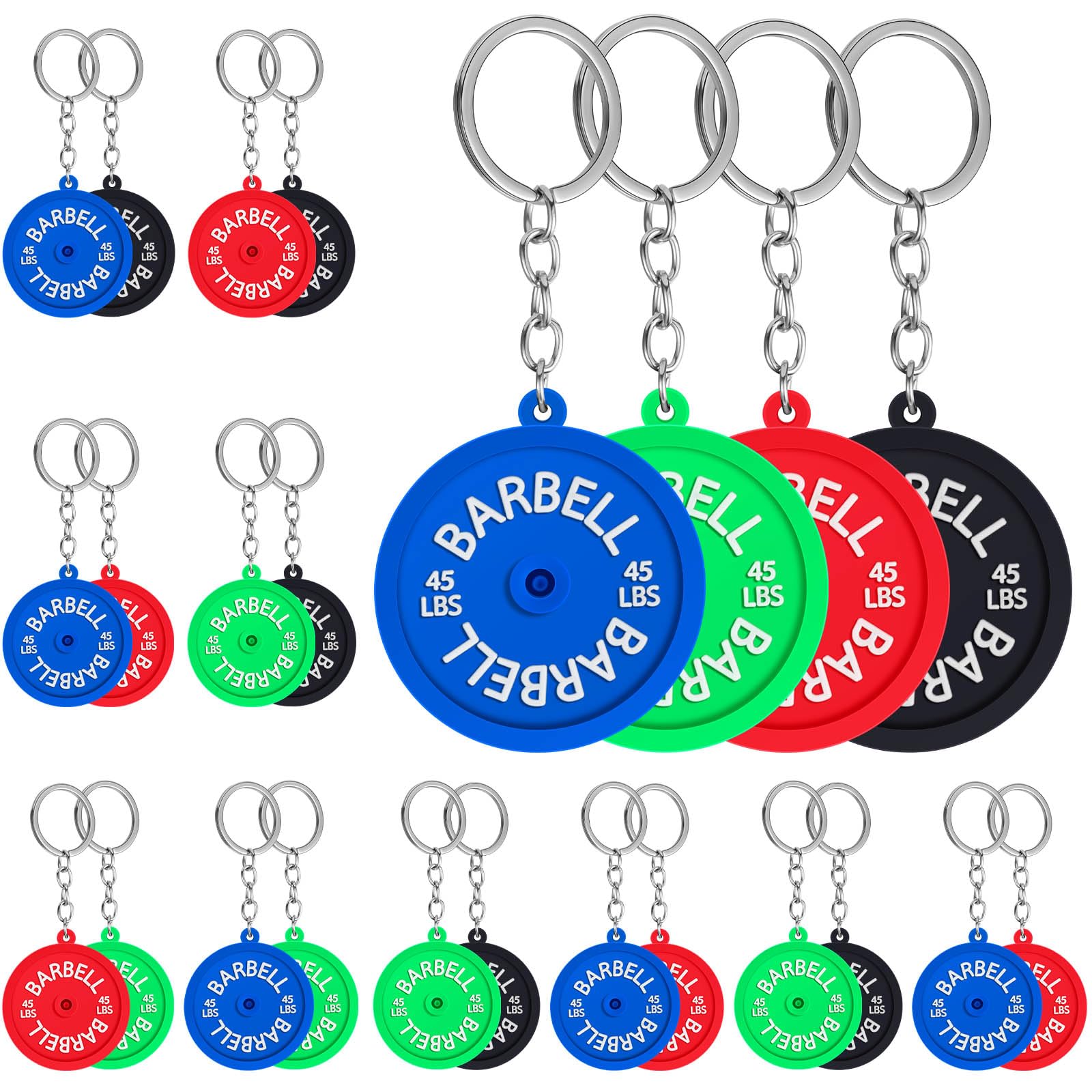 Tondiamo 12/24 Pcs Barbell Dumbbell Keychain | Mini Workout Fitness Gift for Gym Lover Charm for Women Men Cute Bag Accessories