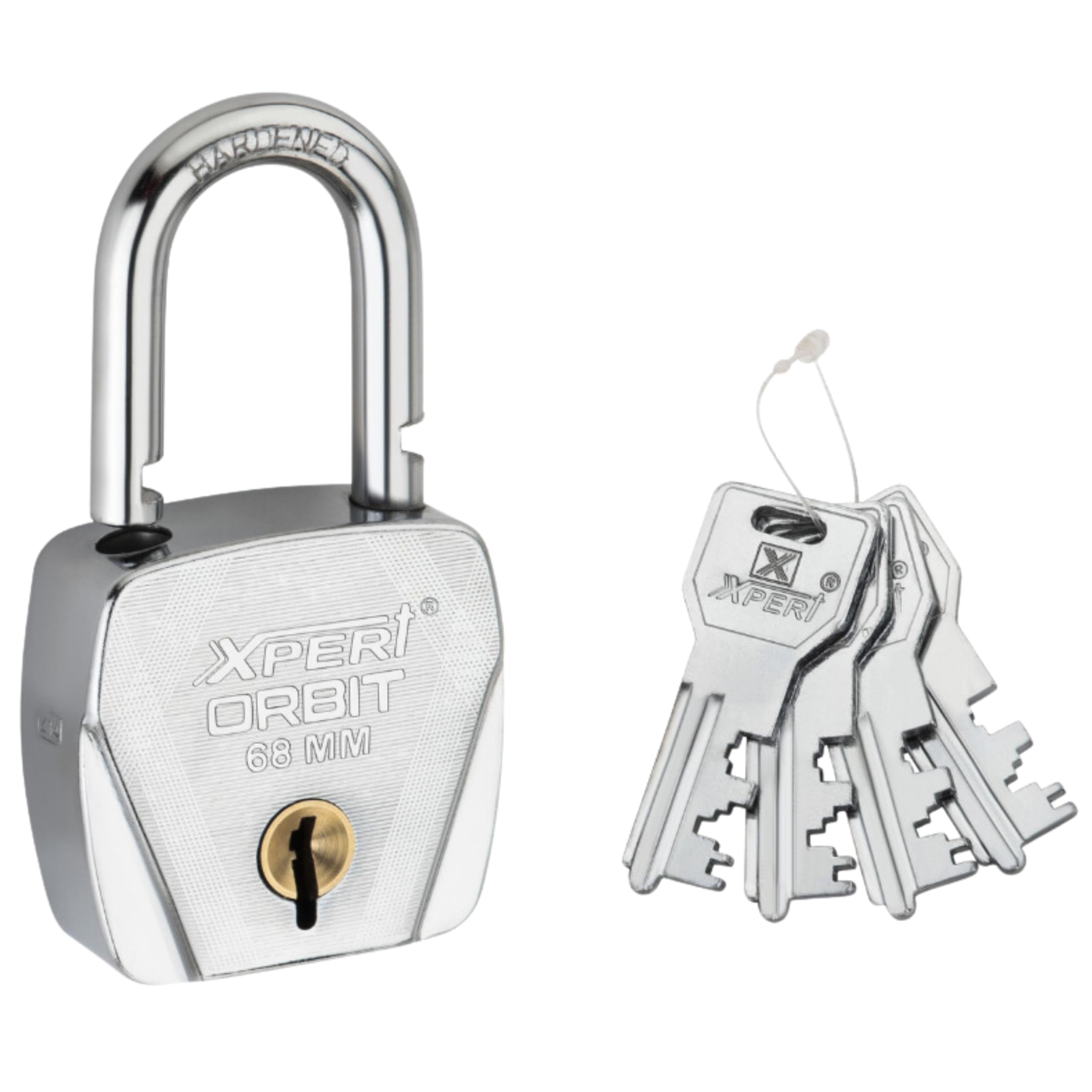 lb.kh Xpert Orbit 68MM (Big Size) Padlock, Pack of 1. Made of Stainless