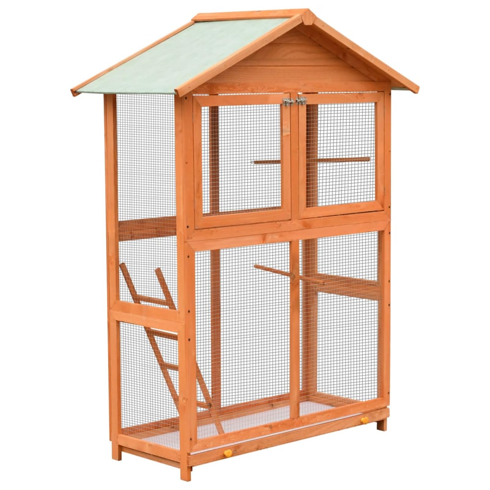 Gecheer Jaula para Pájaros Grande con Escalera y Bandeja Extraíble - Adecuada para Volar y Jugar - Resistente al Agua y Fácil de Montar Modelo LYKLRZJ-170638ES