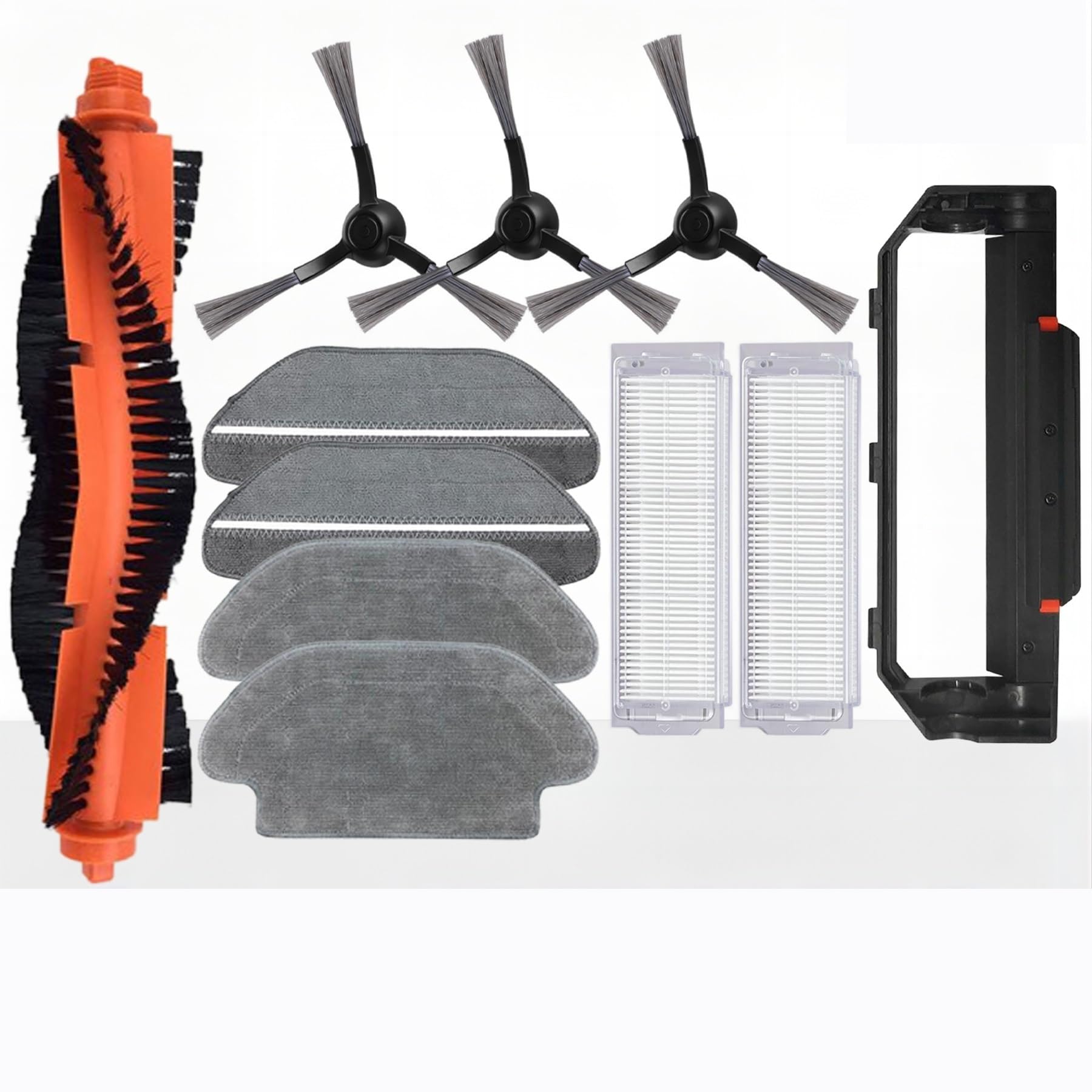Kicici Compatible With Xiaomi Robot Vacuum S10，S12，T12，B106GL，Mop 2S，XMSTJQR2S，3C B106CN Replacement Parts：Main Side Brush，HEPA Filter，Mop Cloth(11pcs)