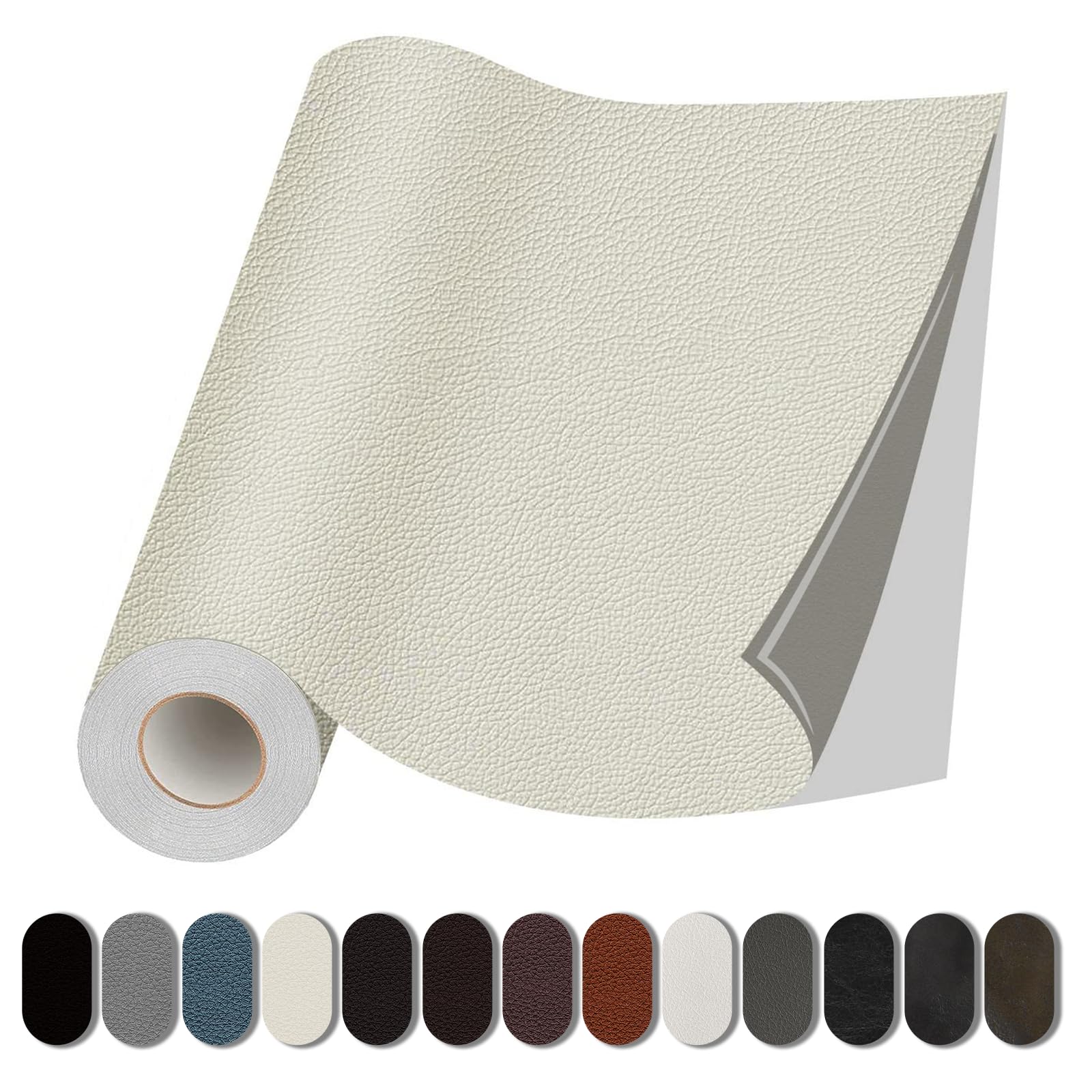 Lifeshoon Leather Repair Patch, 35X79 inch Self Adhesive Leather Repair, Large Leather Repair Tape for Couches, Furniture, Car Seats, Cabinets, Wall, Handbags Beige, 35X79 inch