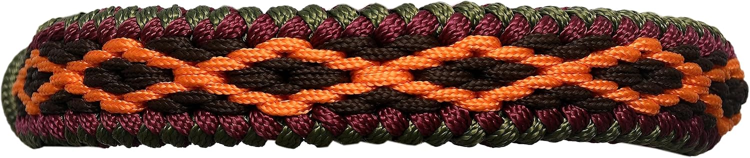 BLACK HOOF Barrel Racer Western Diamond Braided Paracord Nose Rope Halter w/Tri Color Hand Braided 9' Lead