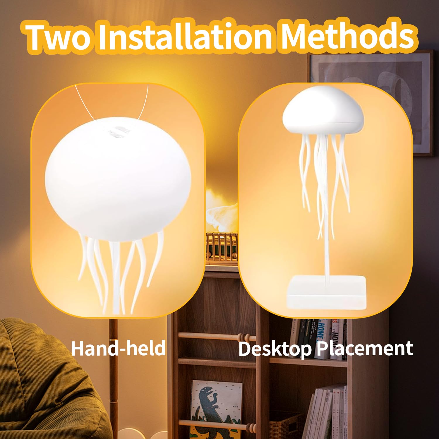 Lampada Medusa Fluttuante Aniepaa - RGB, Controllo Vocale, Ricaricabile Per Camera - Foto 10