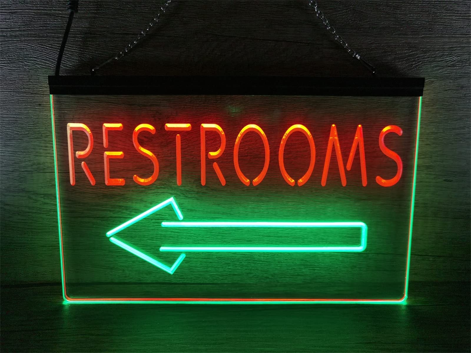 REWIS Restroom Arrow Point to Left LED Neon Signs