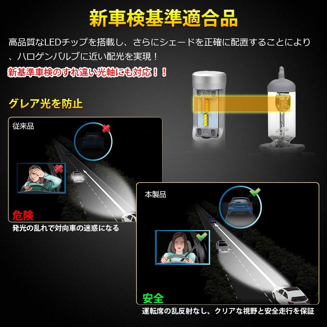 Amazon Suparee H4 Hi Lo Led ヘッドライト 車検対応 8000lm 6500k ファンレス 一体型 角度調整機能付き 日本語マニュアル付き Ledバルブ 三年保証 Ledバルブ 車 バイク