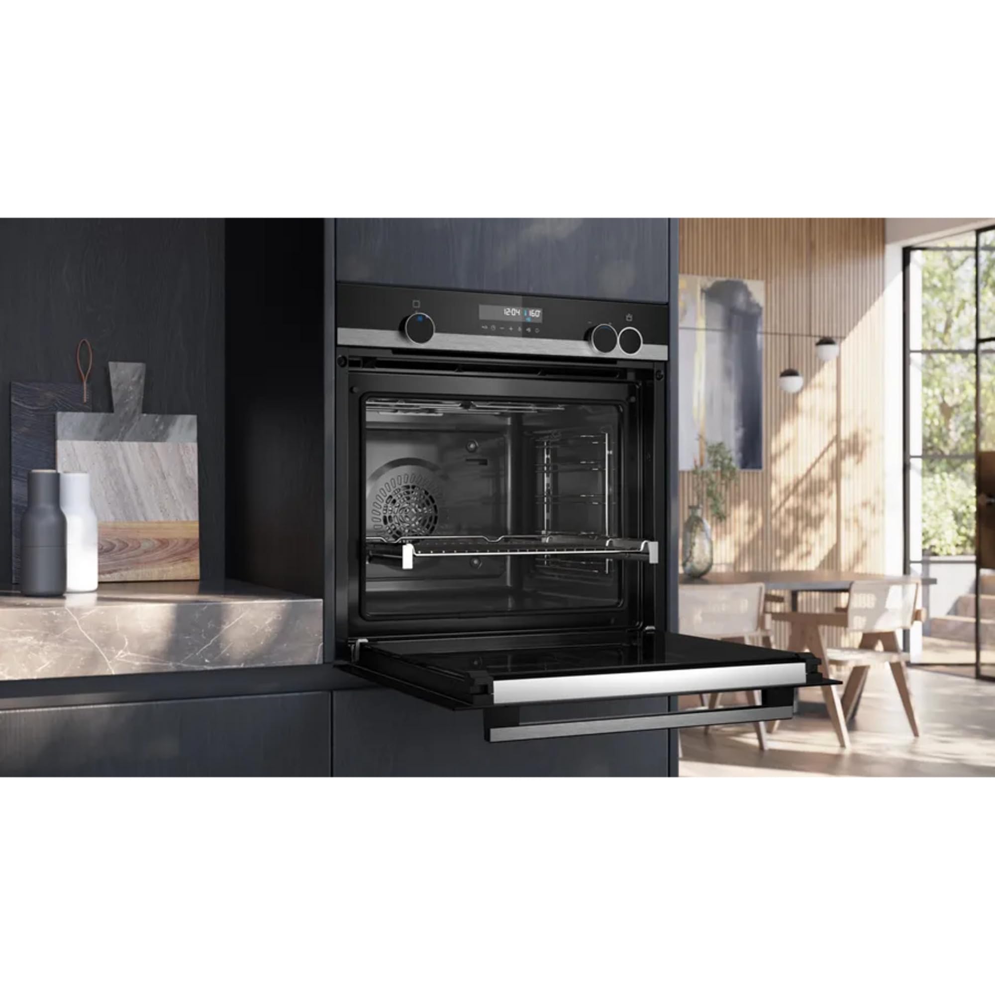 iQ500 - Forno da incasso con supporto per vapore, 60 x 60 cm, in acciaio inox, HR578GFS7F