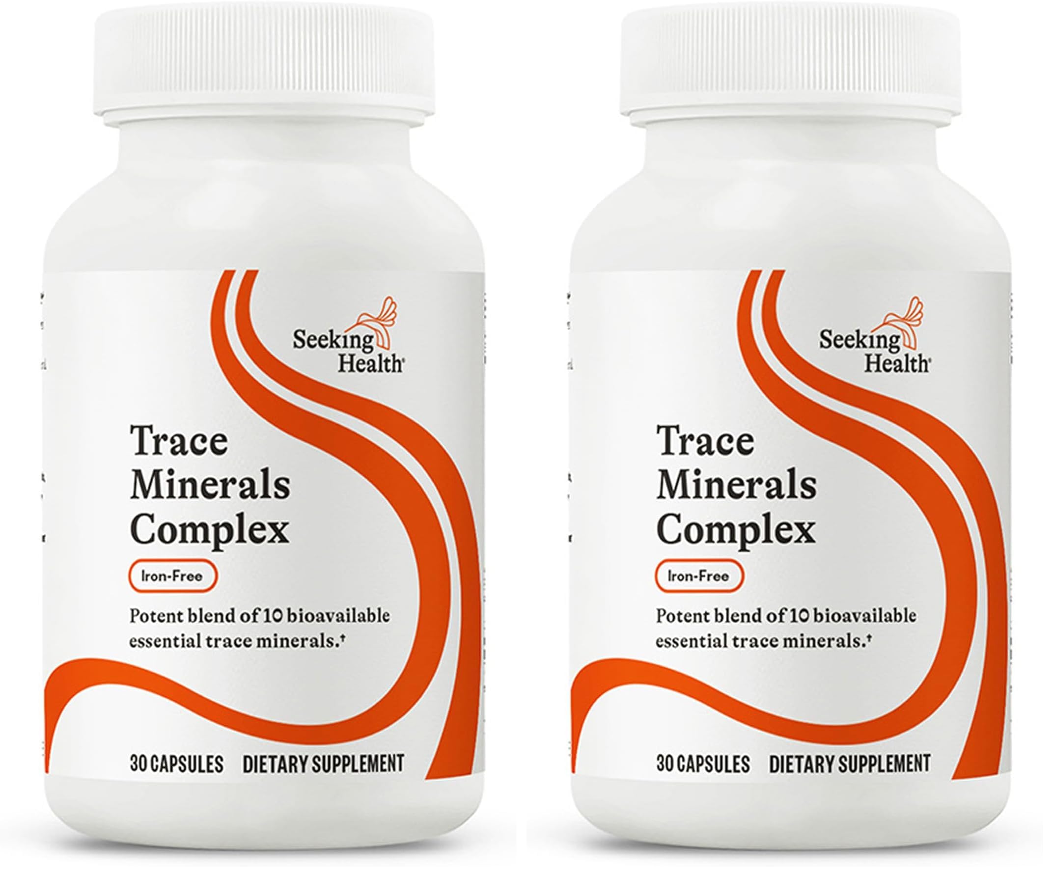 Seeking Health Trace Minerals Complex - Includes 10 Essential Trace Minerals - Mineral Supplement Supports Immune & Nervous System - Iron-Free - 30 Capsules (Pack of 2) 30 Count (Pack of 2)