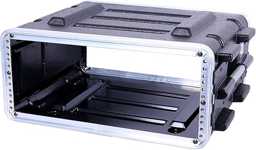 Miniatura 68 de Crossrock Estuche apilable para rack de 6U, profundidad estándar de 19.25 pulgadas, construcción de carcasa rígida de polietileno con hardware