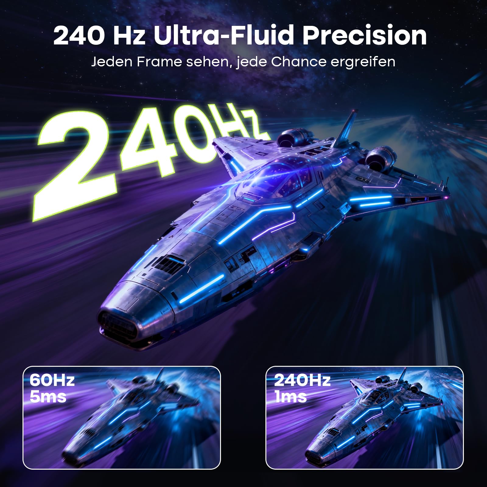 Amzfast Ecran PC Gamer Incurvé 27 Pouces - 240Hz, FHD 1920x1080, 1ms MPRT, sRGB 130%, Anti-Lumière Bleue, HDR, Adaptive Sync, HDMI 2.0/DP 1.4, VESA 100x100, AMZG27C1Pro - 3