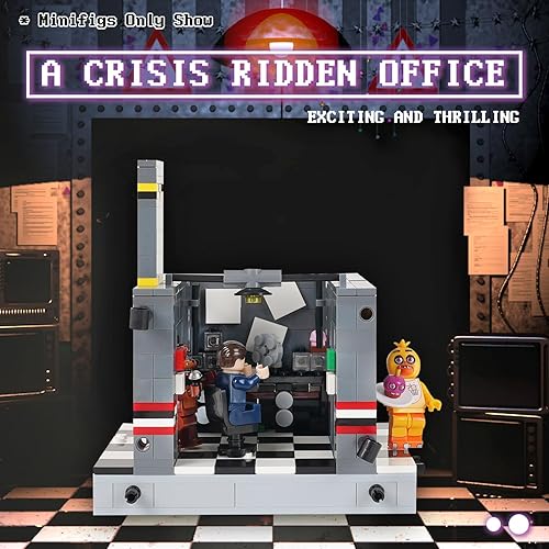 Miniatura 2 de -MOC FNAF - Juego de construcción de oficinas creativas, lindos bloques de construcción para niños, Halloween para niños (374 piezas)