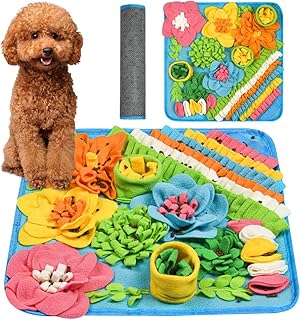 OSDUE Schnüffelteppich Hund, Futterschnüffel-Futtermatte, Hunde-Schnüffelmatte, Welpen-Trainingsmatte, Schnüffelspielzeug Interaktive Hundespielzeug, Hunde Spielteppich für Alle Hunderassen, 39 x 39CM product image