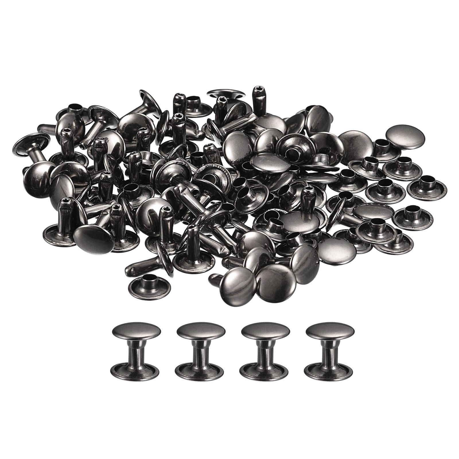 Rivets pour cuir 12 x 12 mm uxcell finitions métalliques de précision noir pistolet