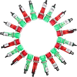 Alipis 20 Piezas Luz Indicadora LED de Rojas Señalización Equipos Eléctricos y Proyectos DIY Compatible con Instalación y Monitoreo de Estado