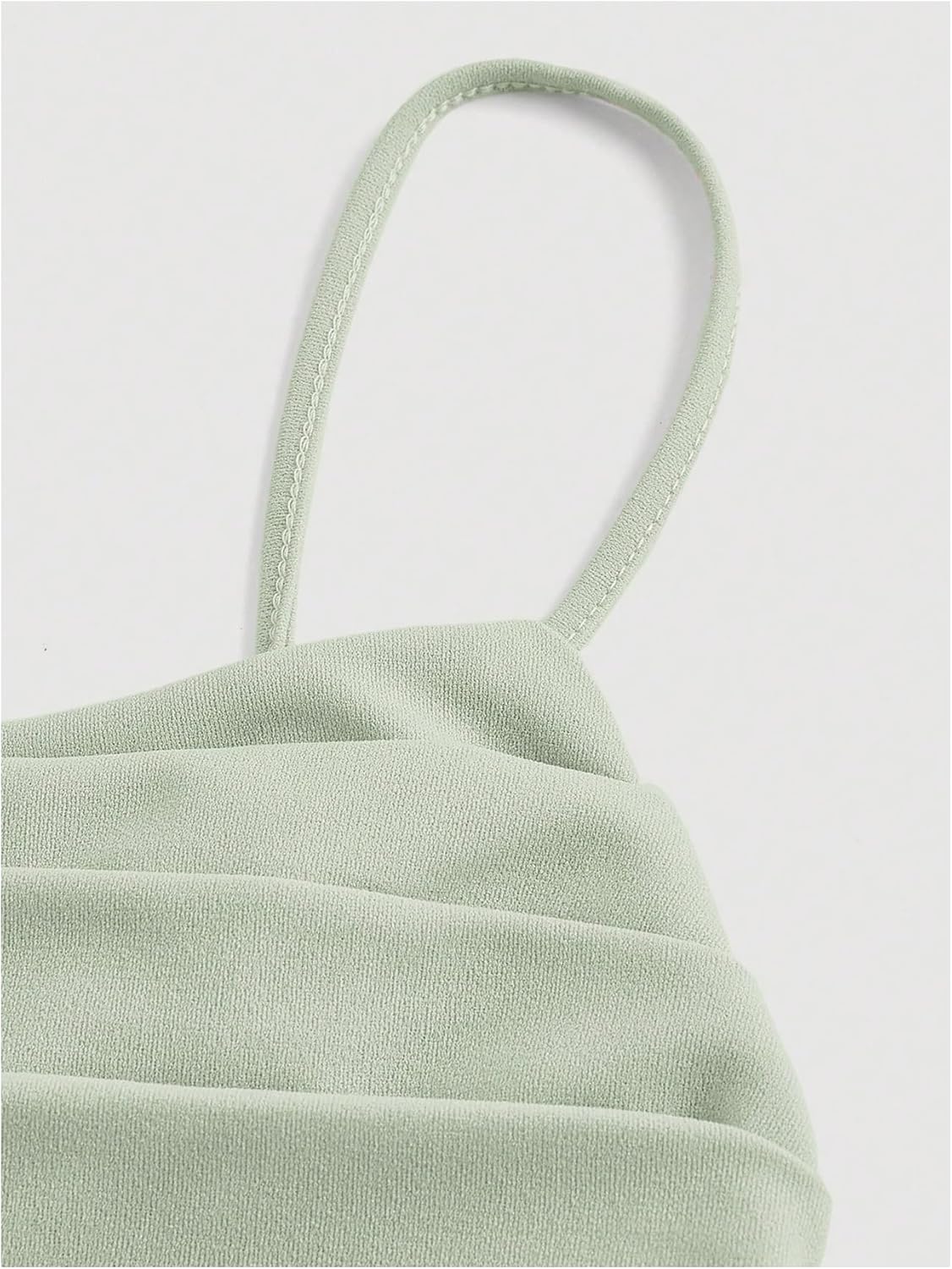 SHENHE Women's Ruched Corset Dress Spaghetti Strap Fit and Flare Flowy Skater Mini Cami Dress - Image 3