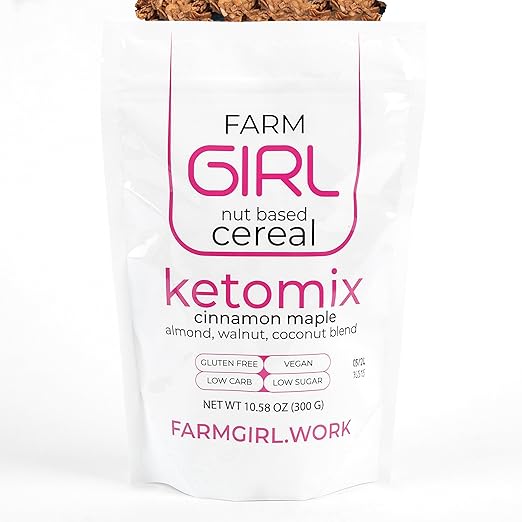 Farm Girl Keto Mix Granola & Cereal Delicious Cinnamon Taste Low