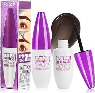 2PCS Tattoo Eyebrow Gel Easy Peel Off【Smudge Proof】【Long-lasting】【Waterproof】, Gray Black