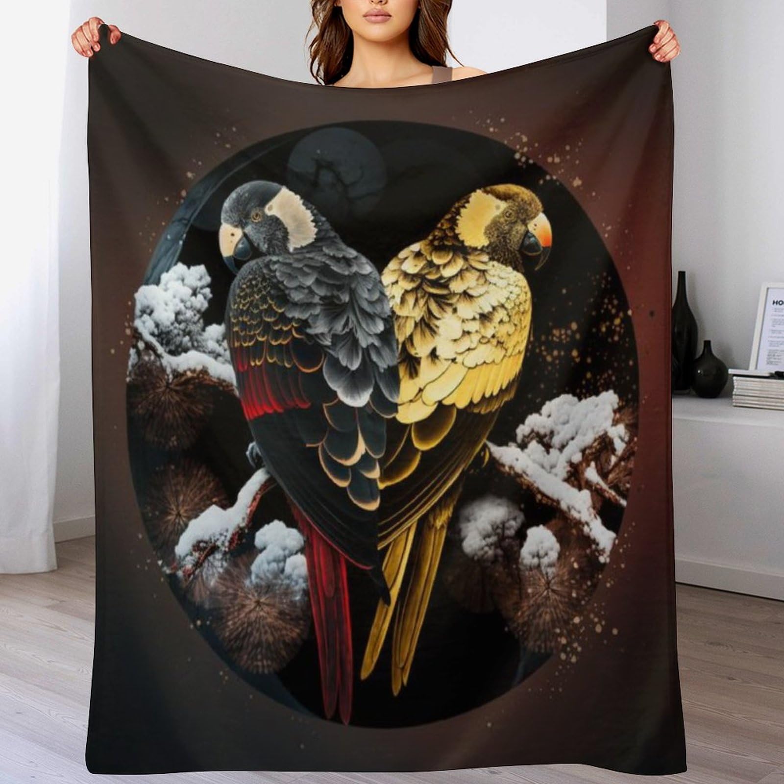 Couverture de perroquet en flanelle polaire de qualité supérieure pour lit