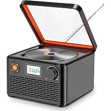 Boombox CD Player with Bluetooth, 6-in-1 Portable CD Player with Speakers & FM Radio, Small CD Player for Home with USB/TF, Compact Desktop Design w/Screen & Audio, Great Gift for Seniors & Kids