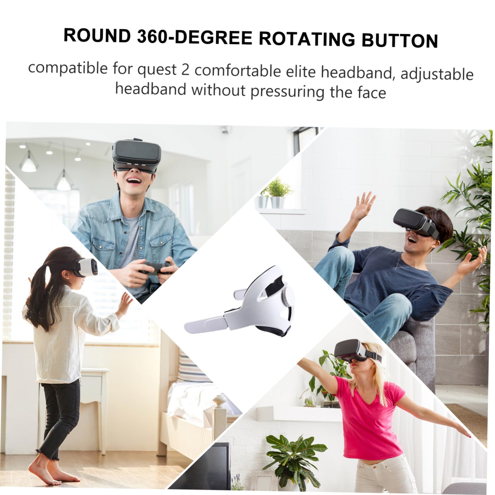 SHINEOFI Correa Ajustable y para Auriculares VR Compatible con Oculus Soporte Ergonómico y Protector para Uso Prolongado