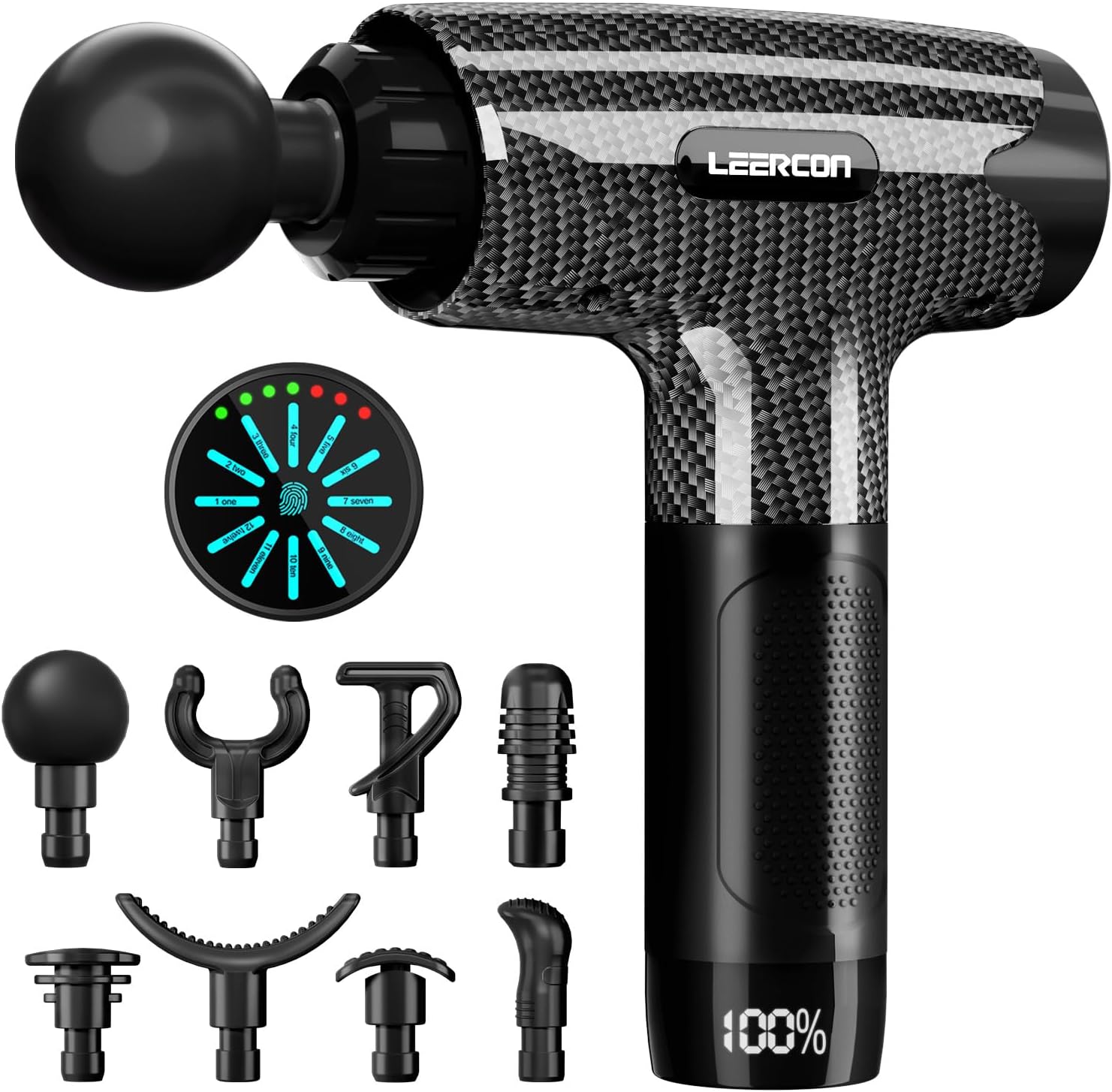 Massage Gun,Deep Tissue Massage Gun for Athletes for Pain Relief, Electric Muscle Percussion Massager with 12 Speed Levels 8 Heads