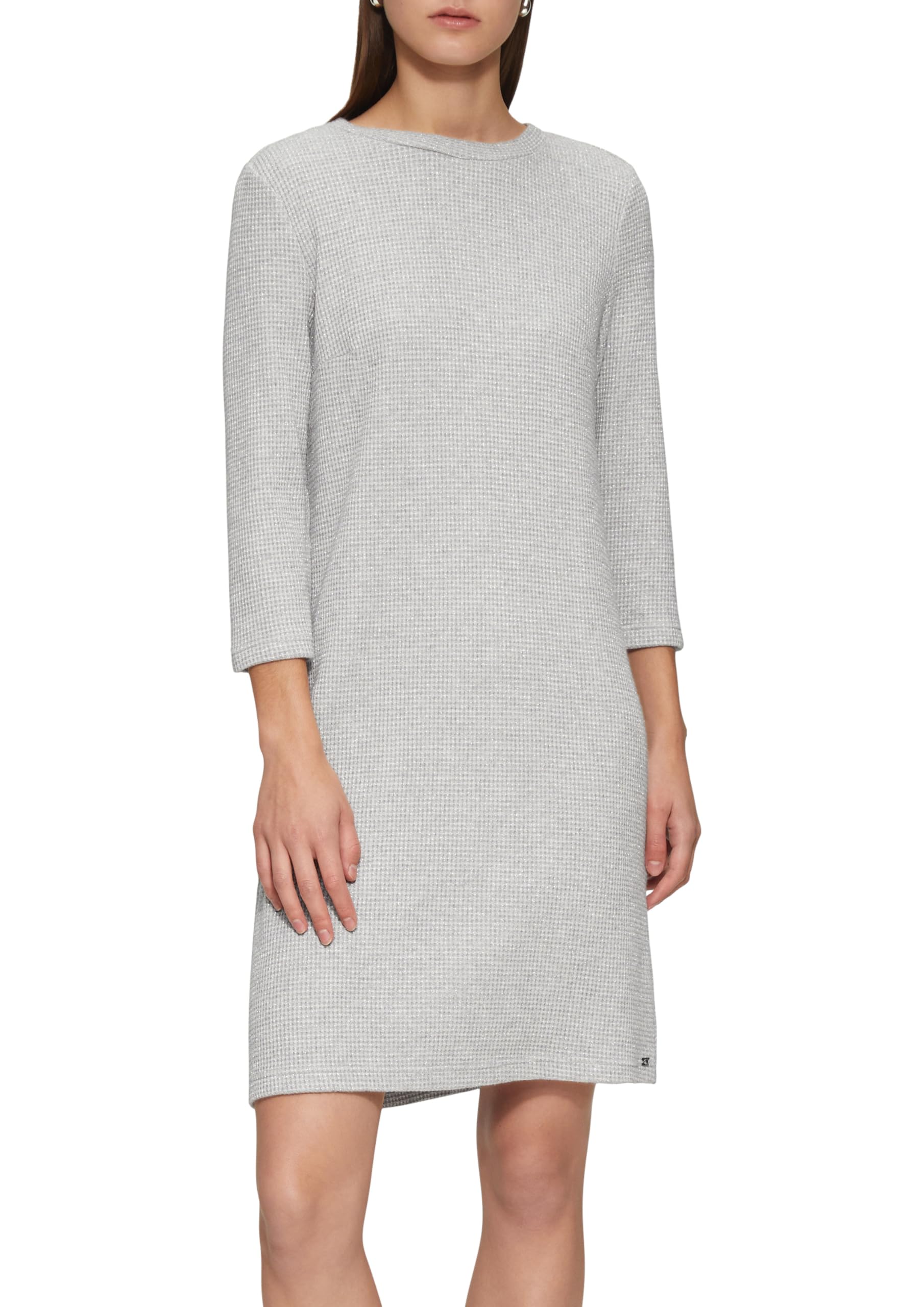QS Kurzes Kleid mit Piqué-Struktur und Glitzereffekt
