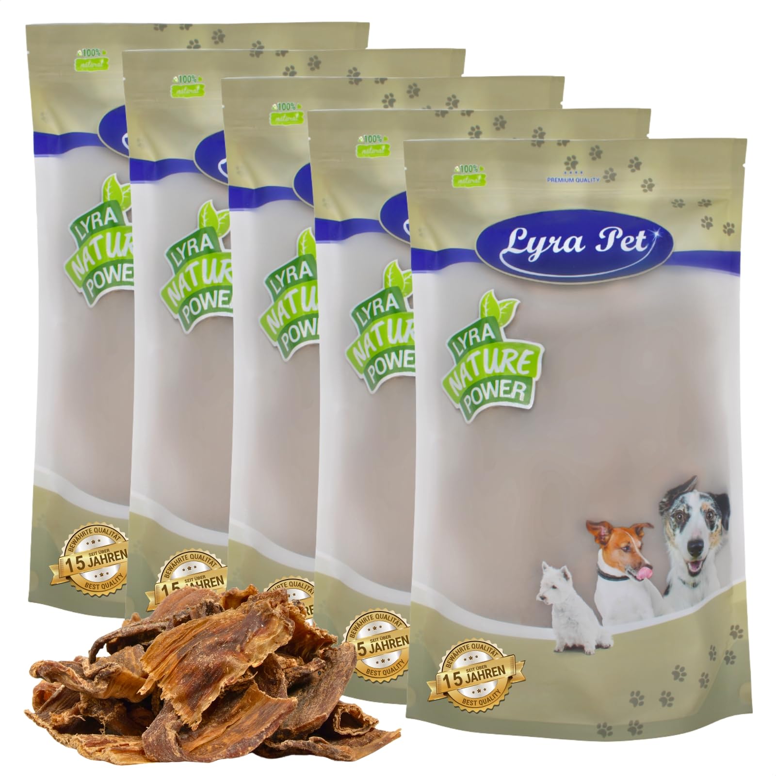 Lyra Pet® 5 kg Rinderdörrfleisch Chips getrocknet - Kausnack für Hunde | Naturbelassener Kauartikel vom Rind – Proteinreiches Leckerli – Herzhaft & gut verträglich – Schonend getrocknet