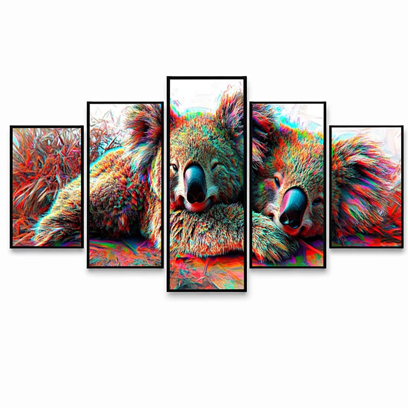5-pak diamentowych zestawów artystycznych dla dorosłych (trzy rozmiary), abstrakcyjny obraz diamentowy, pełne wiercenie koala, malowanie według numerów, dla dorosłych, sztuka ścienna, klejnoty, obrazy