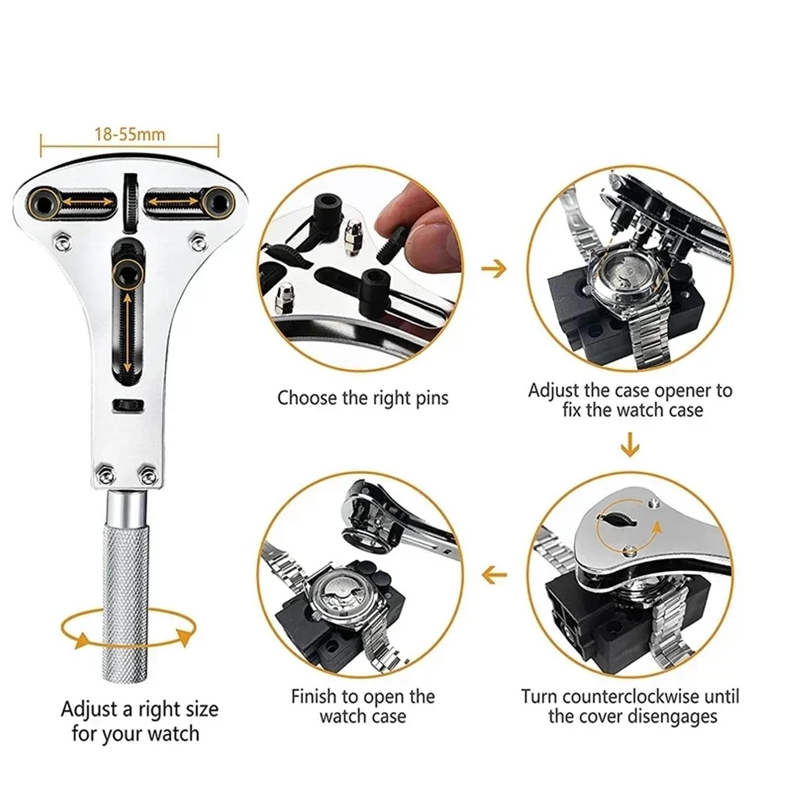 Werkzeugsatz für Uhrenreparaturen 149-teiliges Uhr-Reparatur-Werkzeug-Set, Öffner, Montage, Gehäuserückseite, Drücken, Wartung, Reparatur, Teile, Batteriewechsel Für Uhren