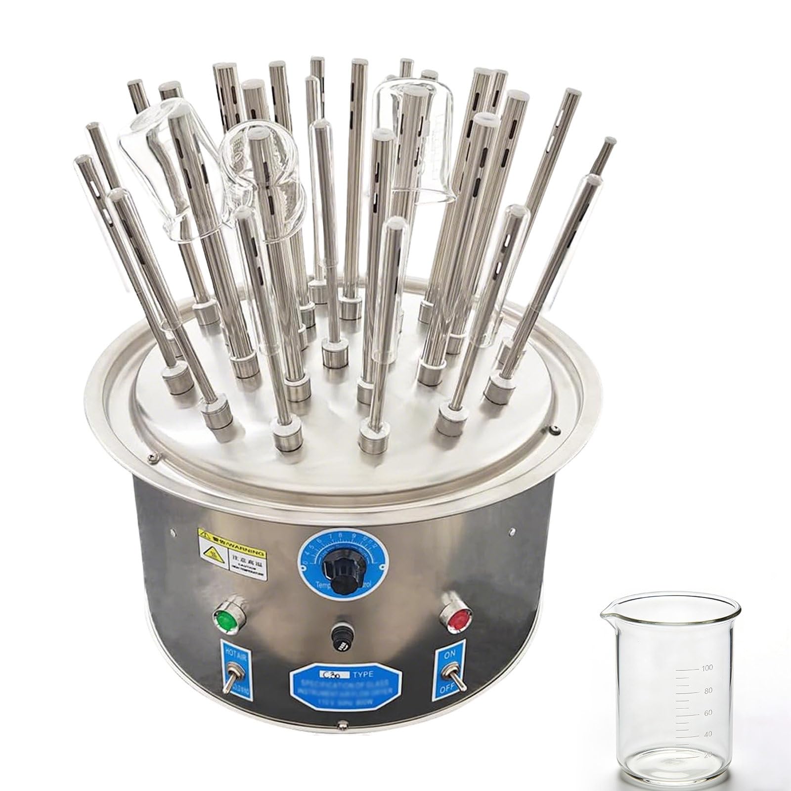 Elektryczny Eksykator Przepływowy, Suszarka do Butelek z Wodą, Eksykator do Szkła Laboratoryjnego, Zawiera 30 Rurek Suszących, Zakres Regulacji Temperatury 40-120℃ 220V