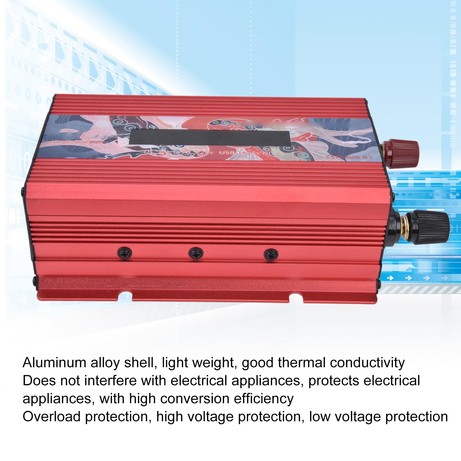 Inverter di Potenza a Onda Sinusoidale Pura 3000W - da 12V a 220V CA Con Adattatore per Auto e Presa CA - Convertitore per Casa, Camper, Camion