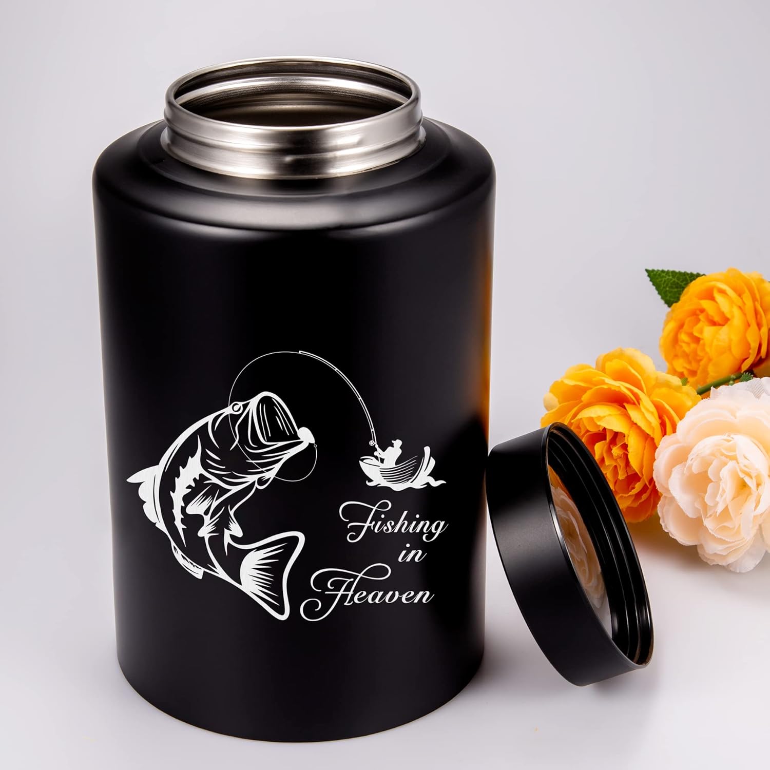 Large Cremation Urns for Human Ashes Decorative Funeral Memorial Urn Fishing in Heaven Burial Container for Human Remains up to 220 lbs (B-Fishing in Heaven)