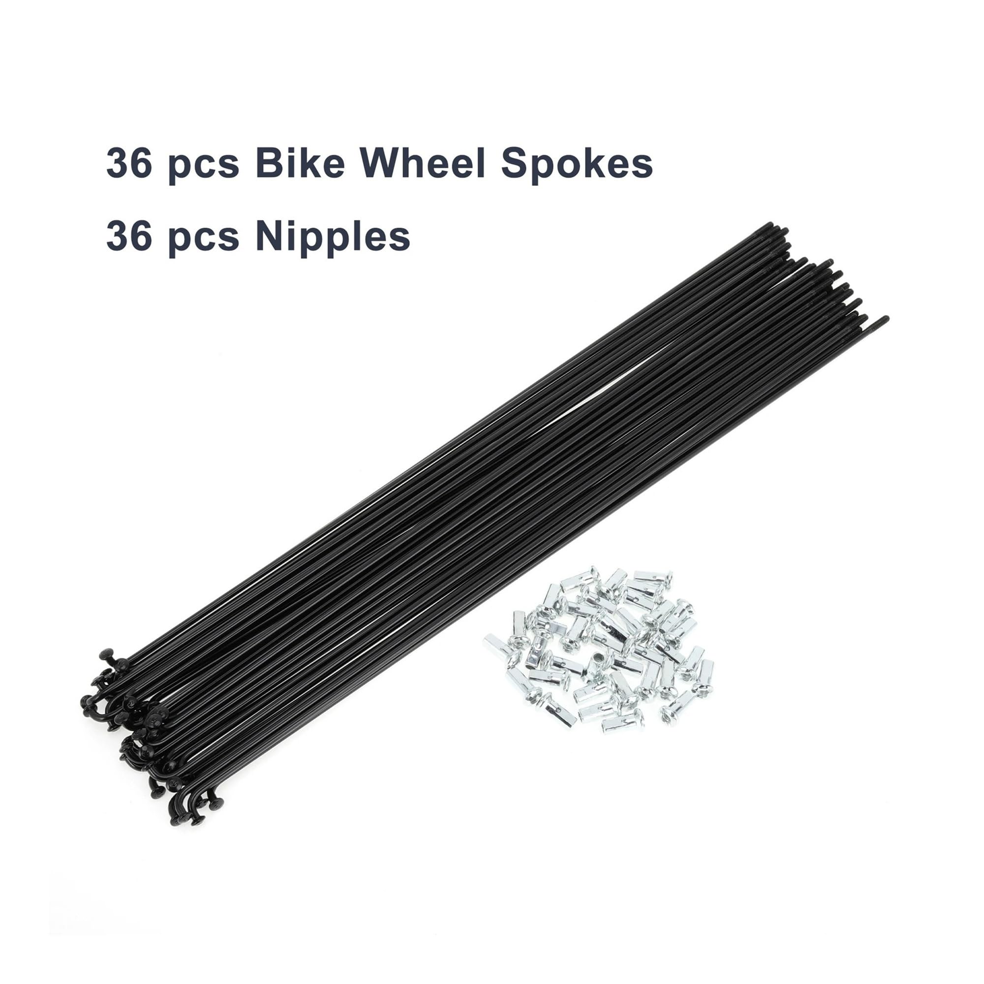 foyBicycle Spoke Kit 12G zestaw 36 szprych ze stali węglowej ze sutkami (148 mm-305 mm) do rowerów elektrycznych, górskich i szosowych