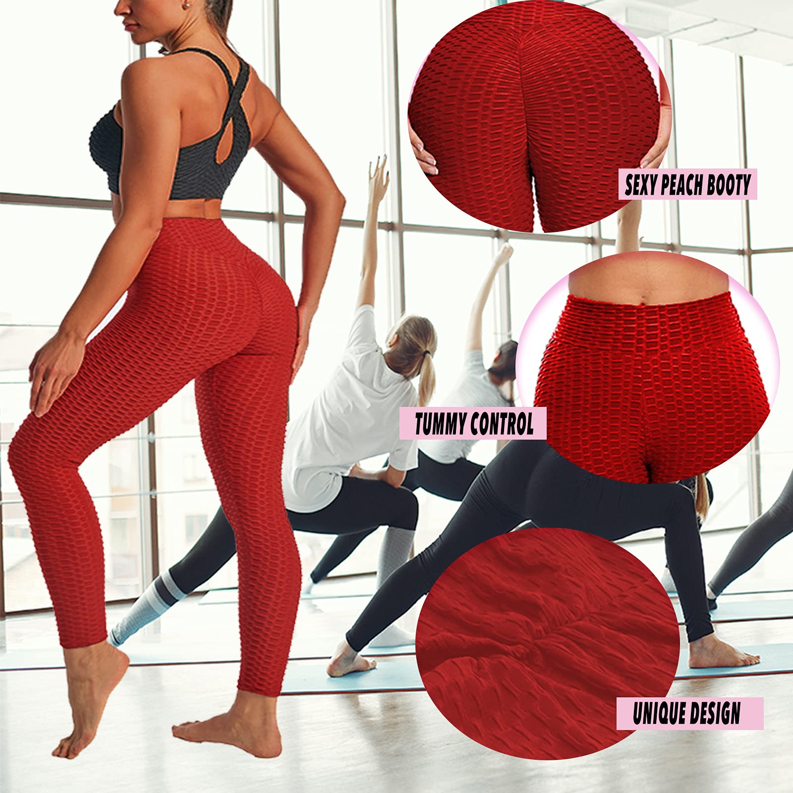 Merlvida Leggins Sportivi Donna Vita Alta Leggings Push Up Pantaloni Palestra Controllo della Pancia Anticellulite Pantacollant Opaco Elastici Tuta Collant Abbigliamento Sportivo Donna Yoga Fitness