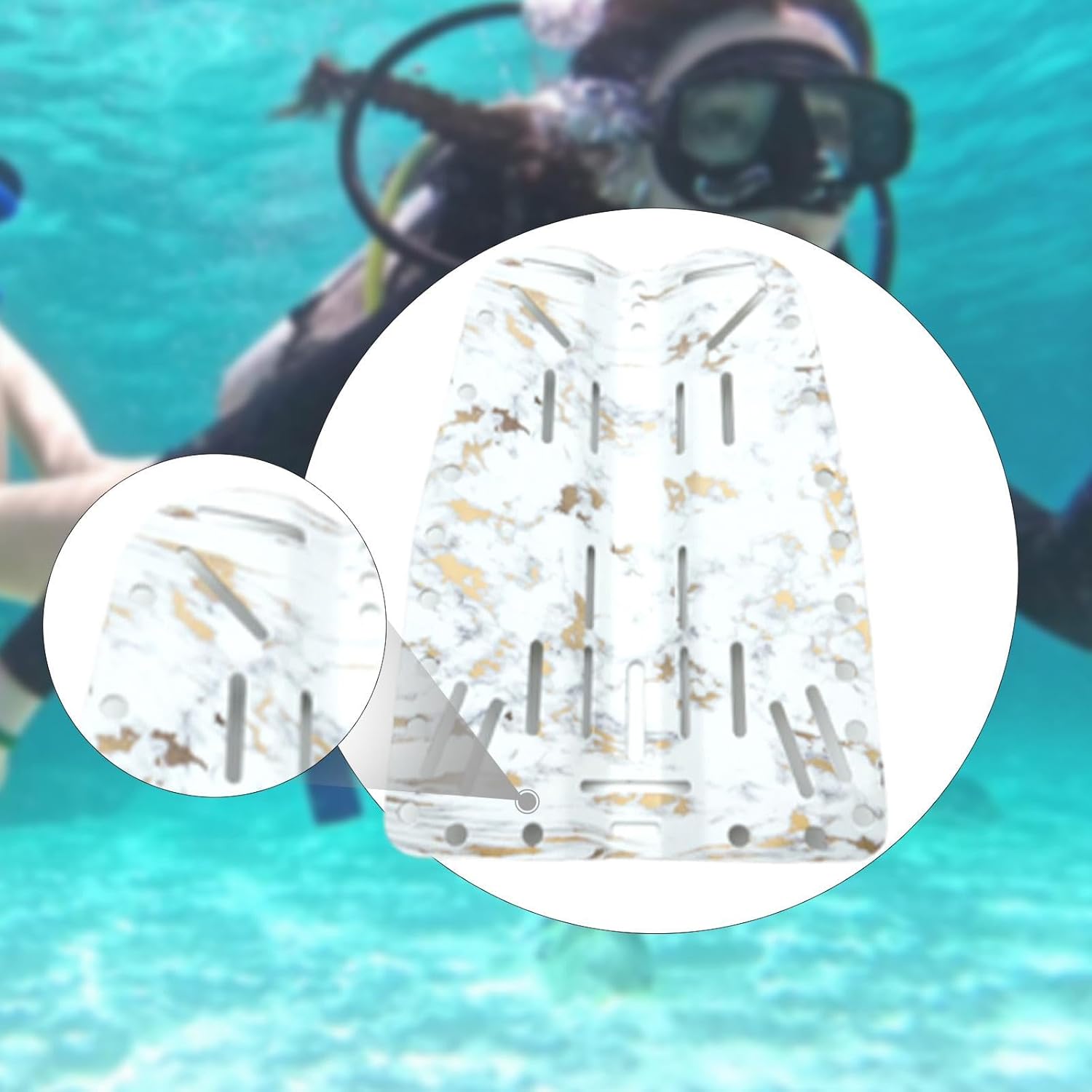 Tech Diving Backplate Replacement 3mm Aluminum Alloy for Underwater Technical Buoyancy Compensator Device Parts Diving Gear
