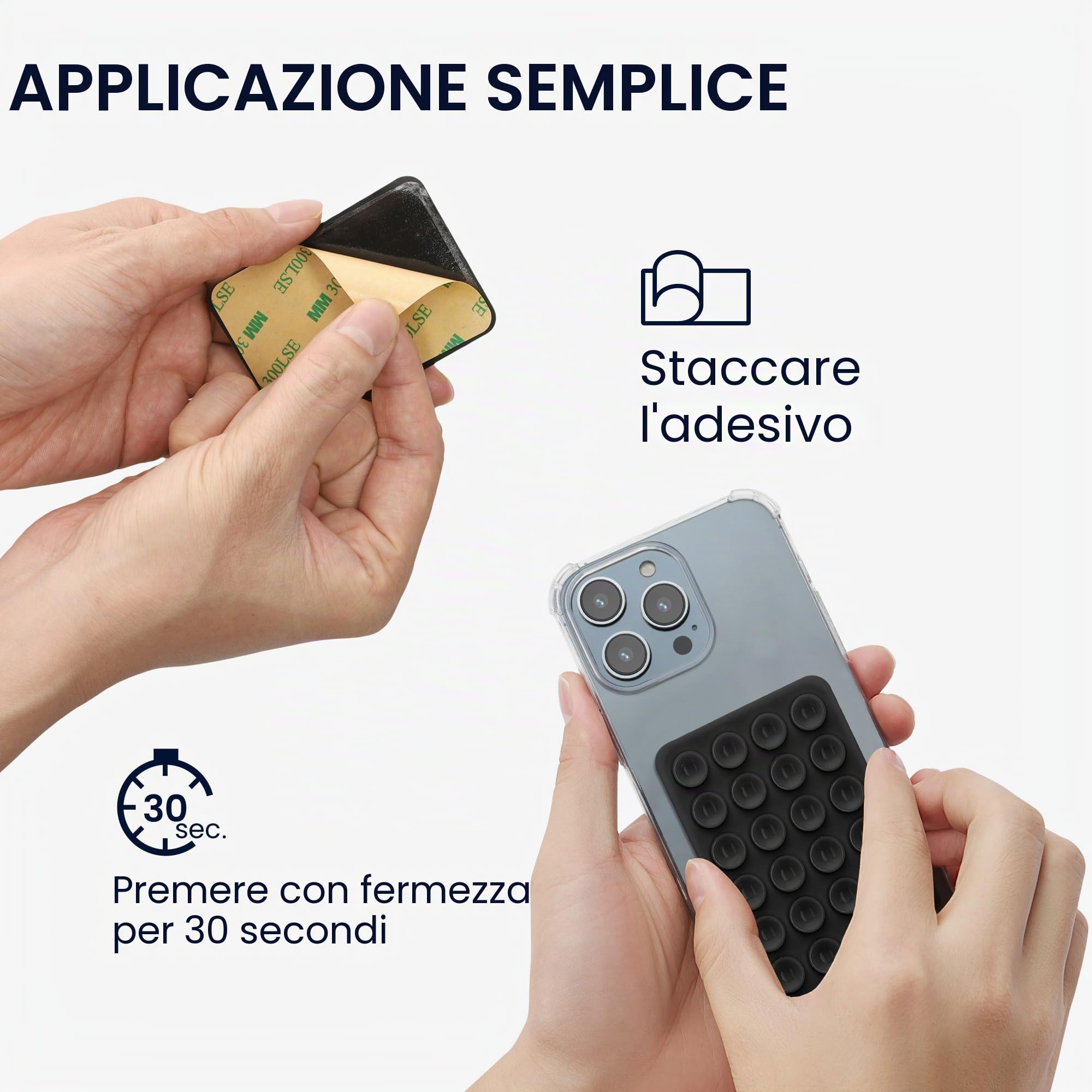 Portacarte A Ventosa QUARKZMAN Per Telefono: 2 Pezzi In Silicone Nero/rosa