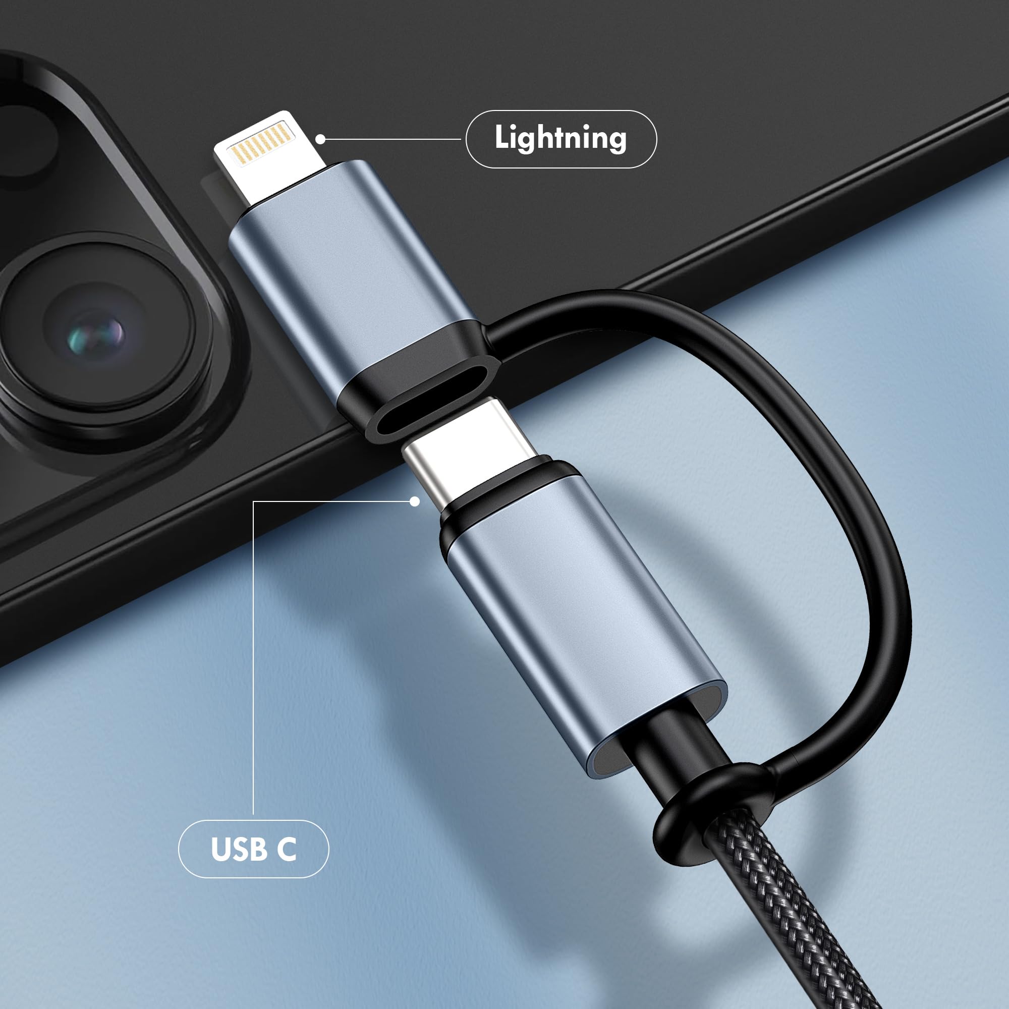 Amazon | hdmi変換ケーブル タイプc 2-in-1 Lightning & Type-C