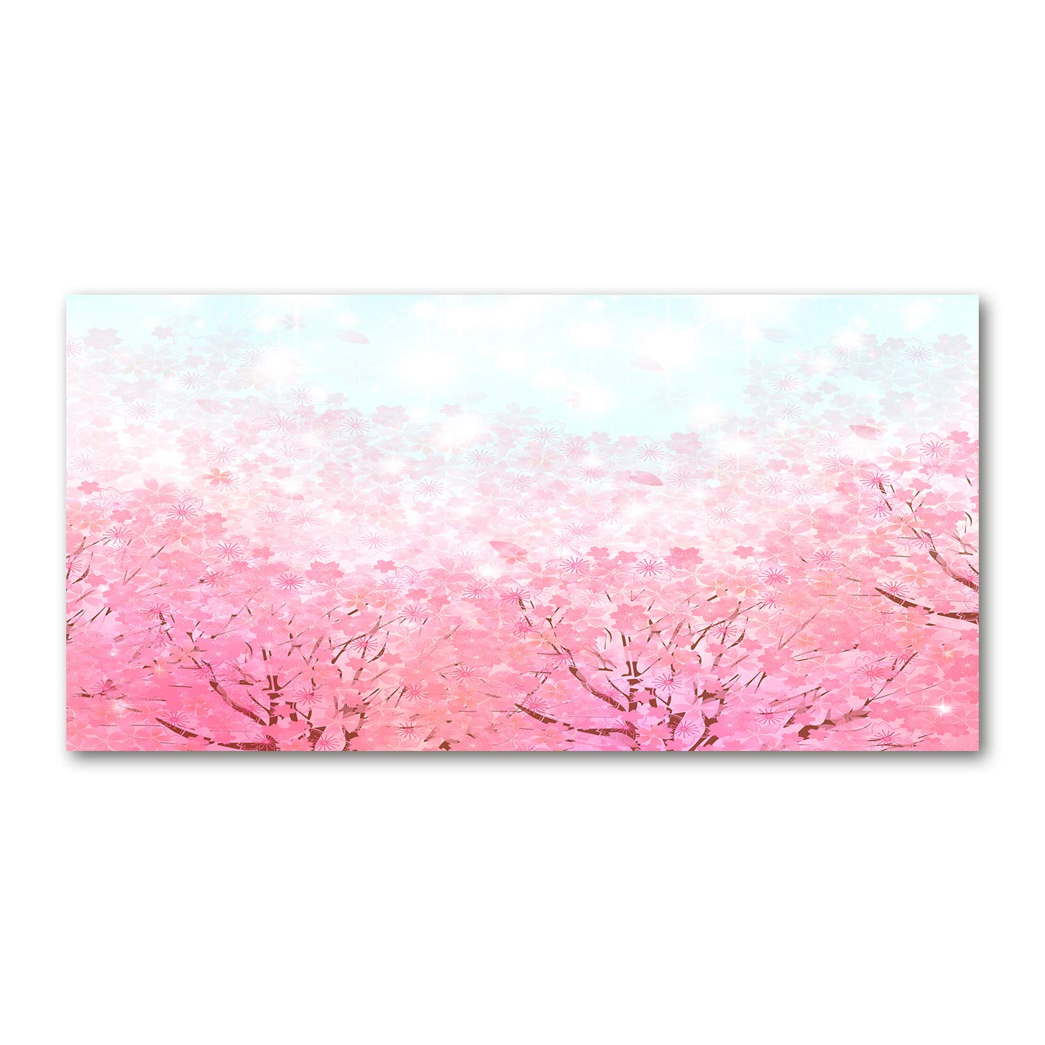 Tableau en verre acrylique 120x60 cm - Image fleurs de ceriso rosado