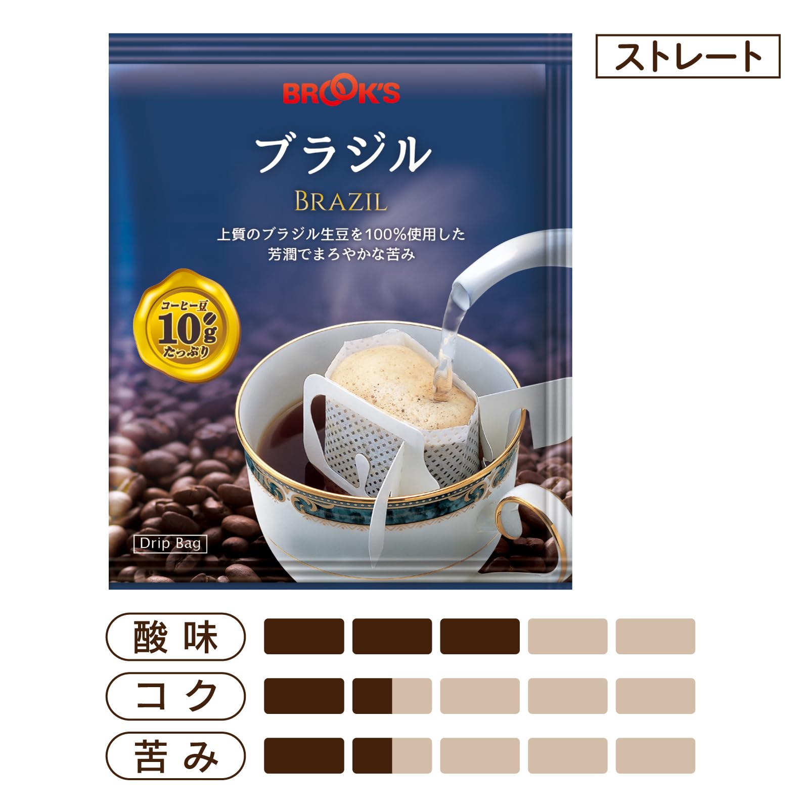 Amazon.co.jp: ブルックス ドリップバッグコーヒー ストレート 3種