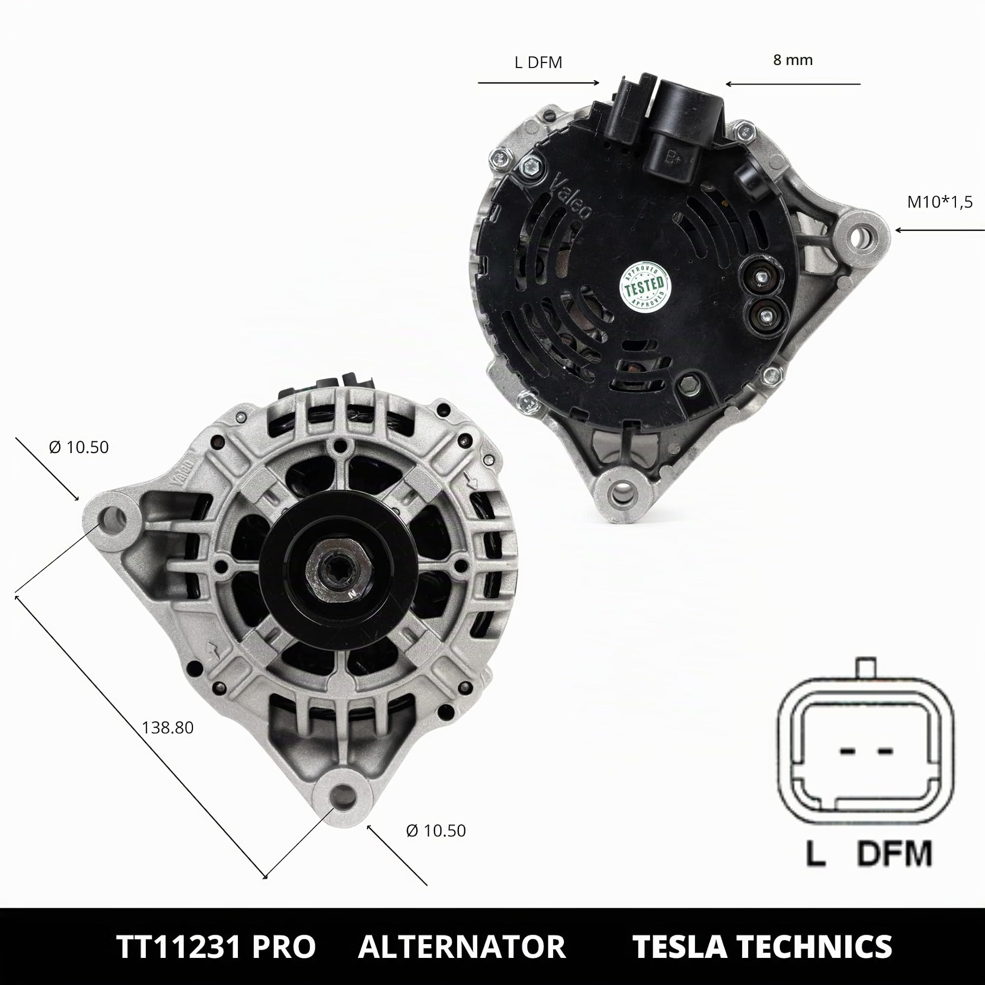 TT11231 PRO Alternatore per auto 12V, alternatore 90A. Compatibile con CITROËN, PEUGEOT, LANCIA, TOYOTA. Eccellente rapporto qualità-prezzo. Installazione facile e garanzia.