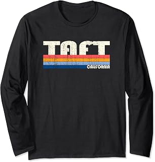 Vintage Retro 70s 80s Style Hometown of Taft, CA Long Sleeve T-Shirt