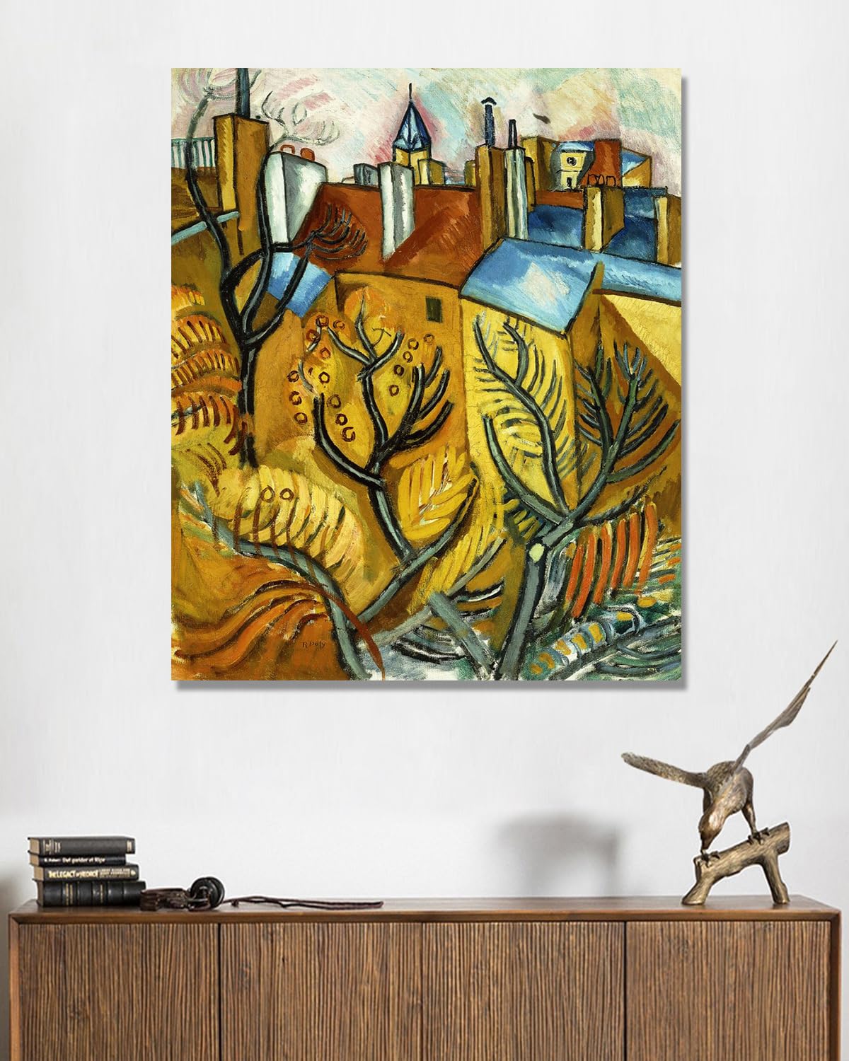 NHLDZYH Impresjonistyczne arkusze, (piękna sceneria 20) autorstwa Raoula Dufy"ego, reprodukcja obrazów, obrazy znanych obrazów, obrazy ścienne do sypialni, 50x60 cm tylko płótno