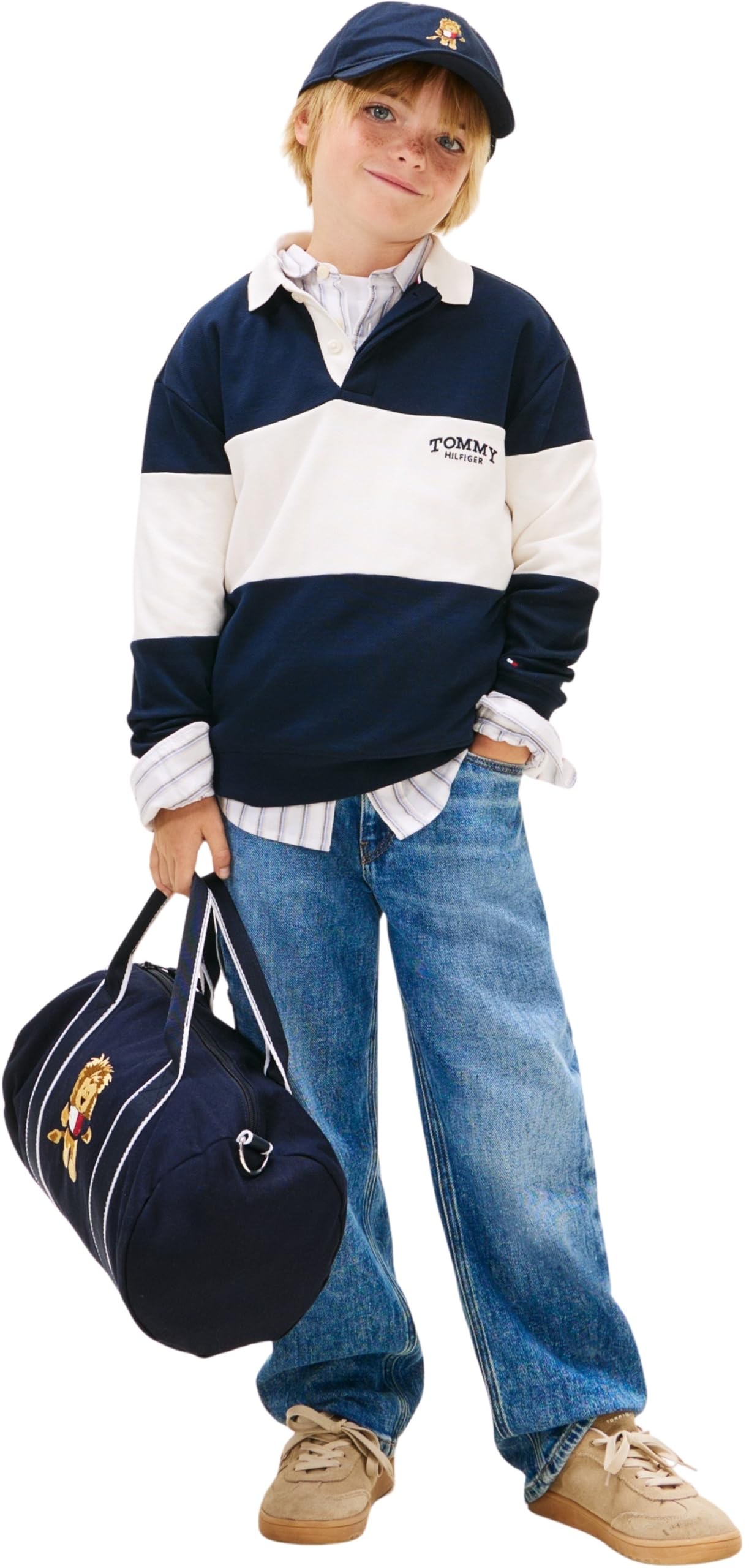 Tommy Hilfiger Jungen Locker Heritage Flag Baggy Worker Jeans Kb0kb10343