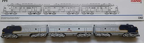 Marklin Ho Santa Fe eléctrico Diesel gm locomotora modelo EMD F7locomotora Trio