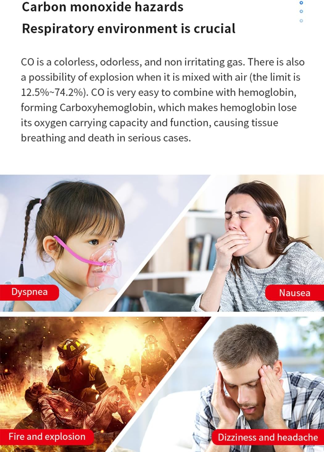 Portable Carbon Monoxide Detectors, Temp/Humidity Detection, for Indoor Outdoor Camping Travel RV Hotel